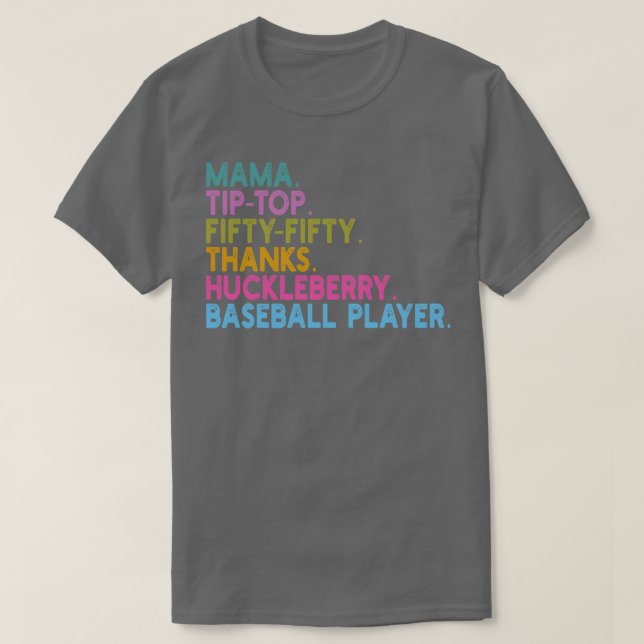Mama tiptop fünfzig dank Huckleberbeerbaseball T-Shirt (Design vorne)