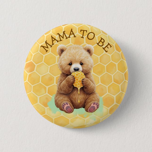Mama to Be | Bären-Thema-Jungen-Baby-Party Button (Vorderseite)