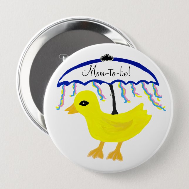 Mama-to-be-Ducky-Regenschirm Button (Vorne & Hinten)