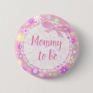 Mama to be Floral Baby Shower Button