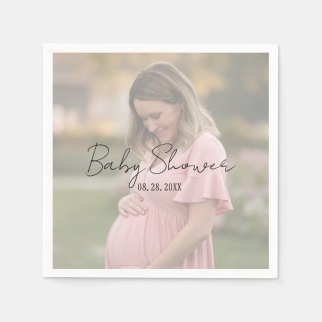 Mama-to-be-Foto Babydusche Serviette (Vorderseite)