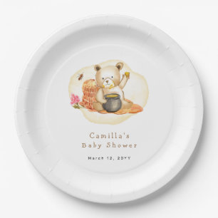 Mama to be Teddy Bear Honeycomb Babydusche Pappteller