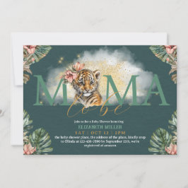 Mama to be Tiger Animal Wild Baby Girl Dusche Einladung