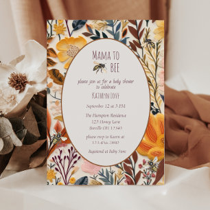 Mama to be Vintag Wildblume Babydusche Einladung