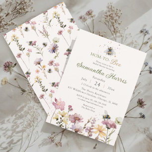 Mama-to-be Wildflower Aquarell-Baby Shower Einladung