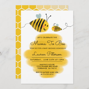 Mama to Bee Baby Shower Einladung  Hummeln