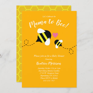 Mama to Bee Baby Shower Gender Neutral Einladung