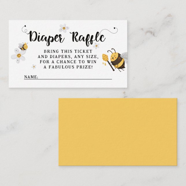 Mama to Bee Bumblebee Baby Shower Begleitkarte (Vorne/Hinten)