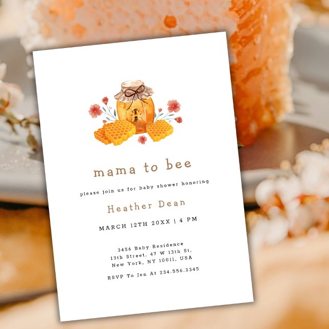 Mama to Bee Little Wildblume Honey Baby Dusche Einladung (Mama to Bee Little Wildflower Honey Baby Shower Invitation)