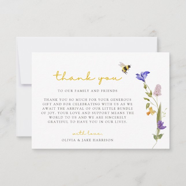 Mama to Bee Wildblume Dankeskarte (Vorderseite)