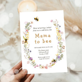 Mama to Bee Wildblume Honeybee Mommy Baby Shower Einladung