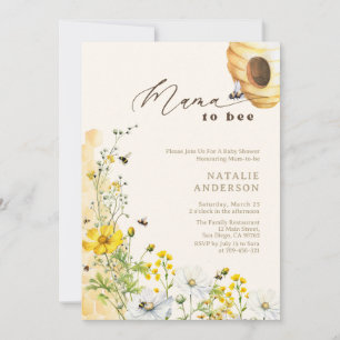 Mama to Bee Wildblumen Waben-Babyparty Einladung