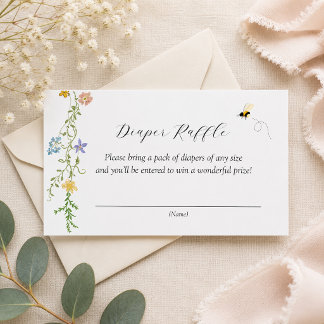 Mama to Bee Wildflower-Baby-Shower-Windel-Raffle Begleitkarte