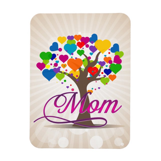 Mama Tree of Life Hearts Magnet (Vertikal)