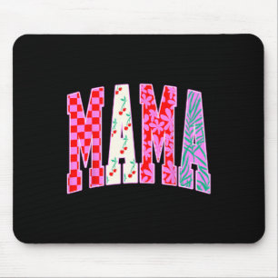 Mama Trendy Checkered Cherries Bow Halloween Famil Mousepad