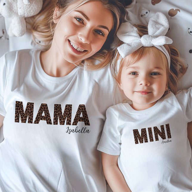 Mama | Trendy Leopard Print Mommy and Me T-Shirt (Von Creator hochgeladen)