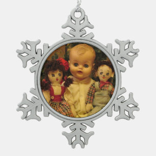 Mama & Twins Schneeflocken Zinn-Ornament
