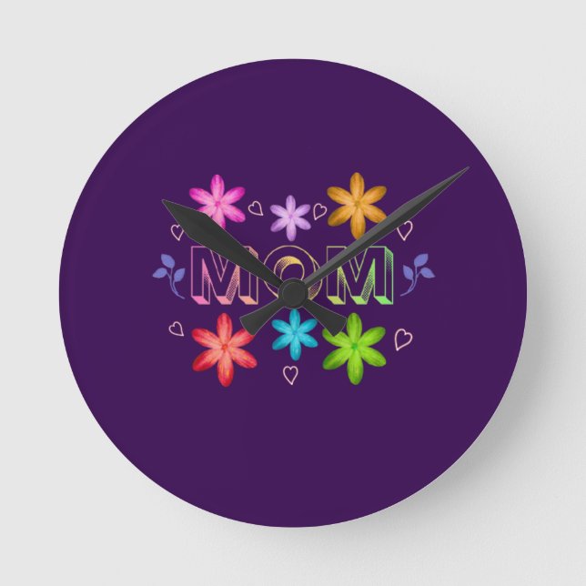 Mama-Typografie-Design, süße Mutter-Zitat-Textkuns Runde Wanduhr (Vorderseite)
