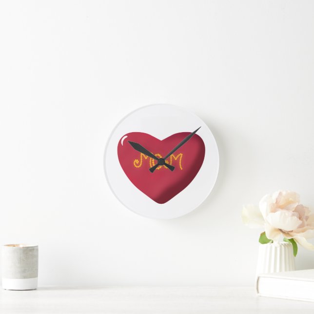 Mama-Typografie-Design, süße Mutter-Zitat-Textkuns Runde Wanduhr (Zuhause)