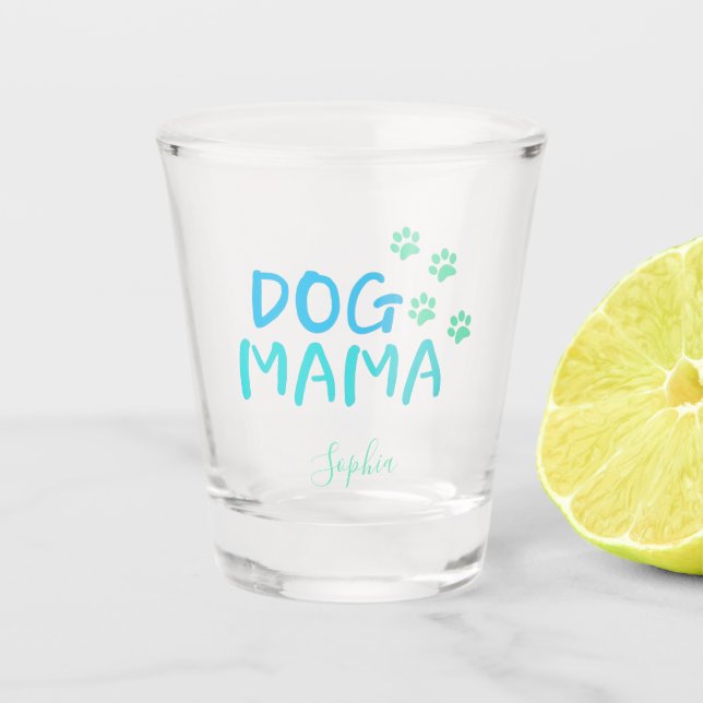 MAMA-Typografie für niedliche Paw und Hunde Schnapsglas (Vorderseite)