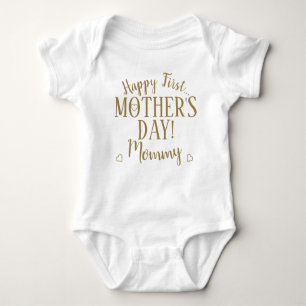 Mama Typografie Gold Baby Strampler