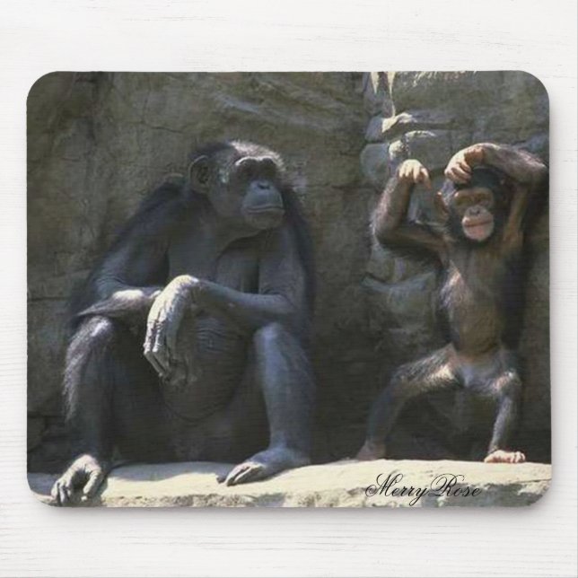 Mama-u. Baby-Affe Mousepad (Vorne)