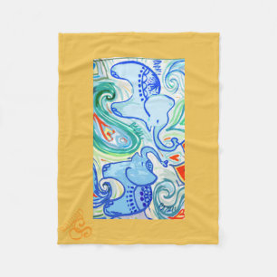 Mama-u. Baby-indischer Elefant-Decke Fleecedecke