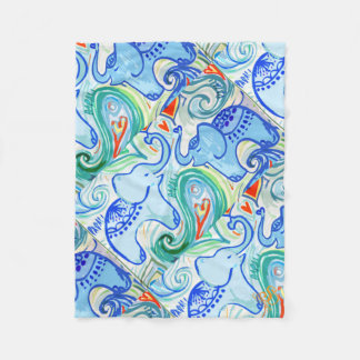 Mama-u. Baby-indischer Elefant-Decke Fleecedecke