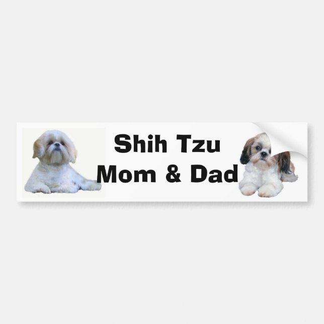 Mama-u. Vater-Autoaufkleber Shih Tzu Autoaufkleber (Vorne)