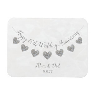 Mama- u. Vati-Hochzeitstag des Diamanten 60. Magnet
