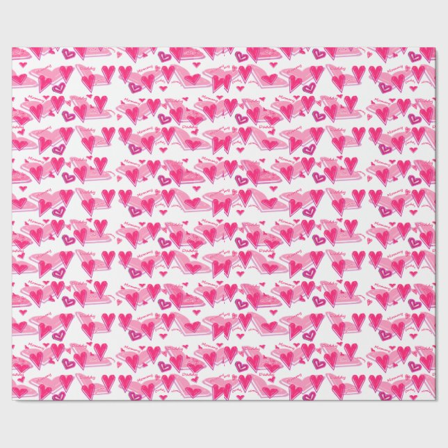 Mama- u. Vativerpackungspapier der Liebe I Geschenkpapier (Saum)