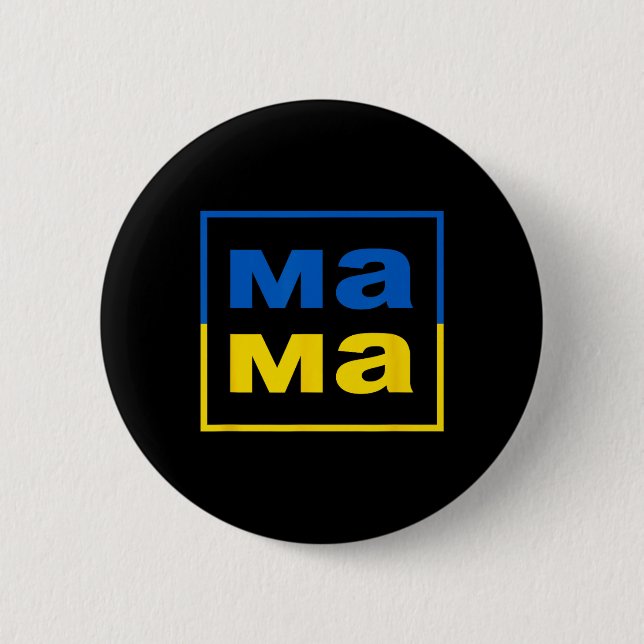 Mama Ukrainische Mutter Flagge der Ukraine Stolze  Button (Vorderseite)