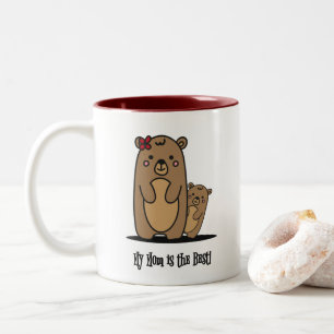 Mama und Baby Bear  Beste Mama Zwei-Ton-Kaffee-Tas Zweifarbige Tasse