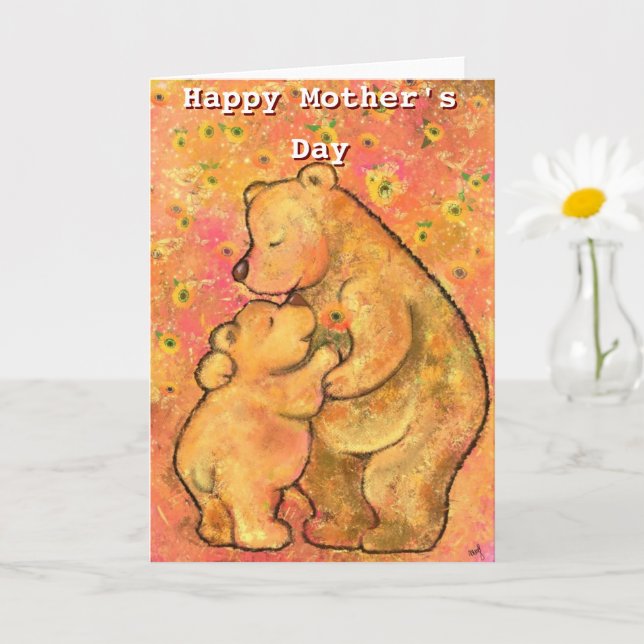 Mama und Baby Bear's Day Card Karte (Kleine Pflanze)