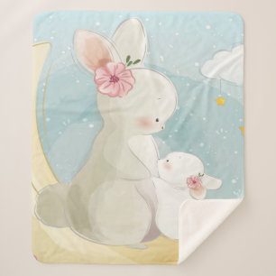 Mama- und Baby-Bunny  Geschenk für Kinder Sherpadecke
