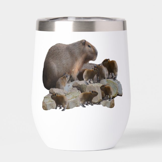 Mama und Baby Capybaras, (Rückseite)