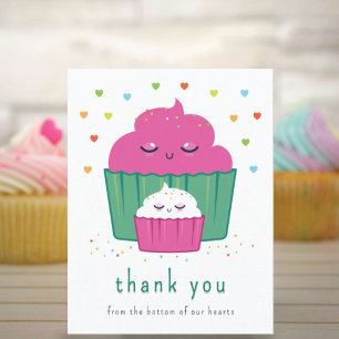 Mama und Baby Cupcake Dankeskarte