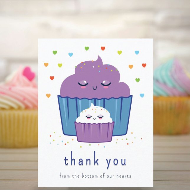 Mama und Baby Cupcake Dankeskarte (Von Creator hochgeladen)