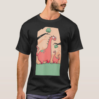 Mama und Baby Dinosaurier Familie Niedlich T-Shirt
