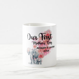 Mama und Baby-Elefanten des ersten Muttertags Kaffeetasse