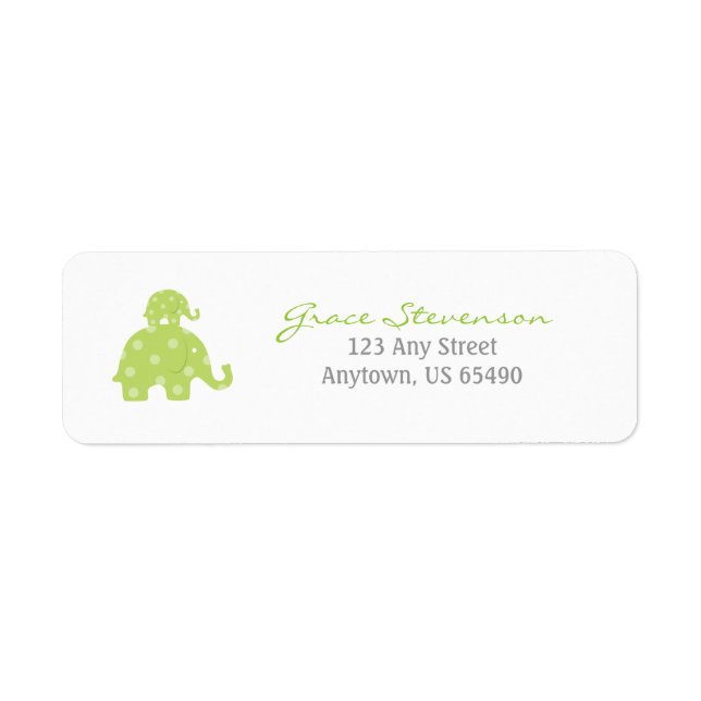Mama und Baby Elephant Baby Labels (Vorne)