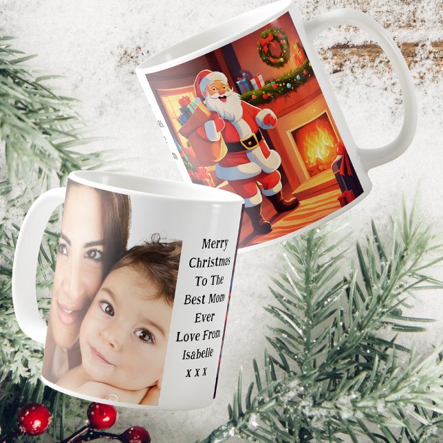 Mama- und Baby-Foto | Weihnachtsgeschenke Kaffeetasse (Front, Side And Back View)