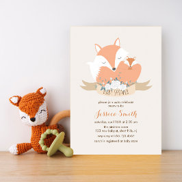 Mama und Baby Fox Babydusche Einladung