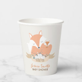 Mama und Baby Fox Babydusche Pappbecher