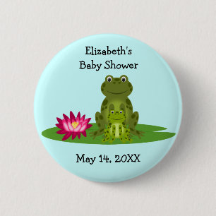 Mama-und Baby-Frosch-Thema-Babyparty-Bevorzugungen Button