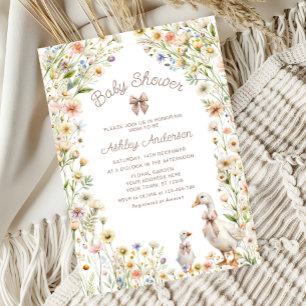 Mama und Baby Gans Boho Baby Shower Einladung