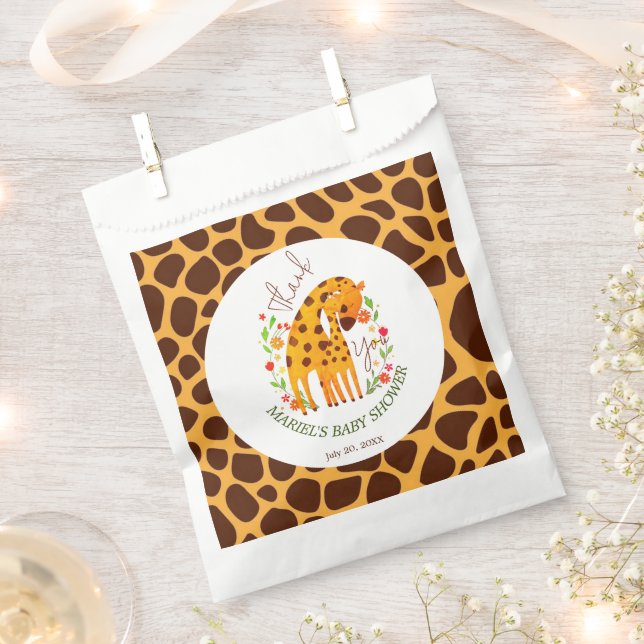 Mama und Baby Giraffe Geschenktütchen (Ausgeschnitten)