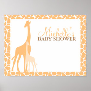 Mama und Baby Giraffe Kinderdusche Begrüßungszeich Poster