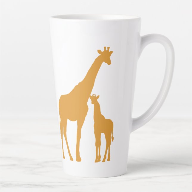 Mama und Baby Giraffe Latte Tasse (Rechts)