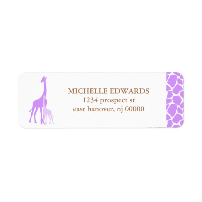 Mama und Baby Giraffe Rücksendeadresse (Vorne)